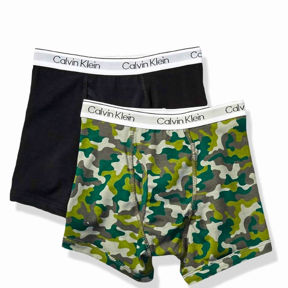 New Calvin Klein Boys' 2 Pack Boxer Briefs | Premium Cotton Comfort